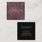 Rustige Paarse textielproducten van linen Professi Vierkante Visitekaartje (Voorkant / Achterkant)