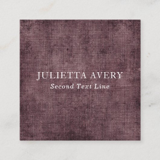 Rustige Paarse textielproducten van linen Professi Vierkante Visitekaartje (Voorkant)