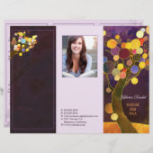 Rustige Paarse Trees Tri Fold Business Brochure (Voorkant / Achterkant)