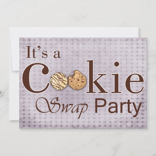 Rustige paarse uitnodiging voor Cookie-ruilfeest (Voorkant)