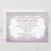 Rustige paarse uitnodiging voor Cookie-ruilfeest (Achterkant)