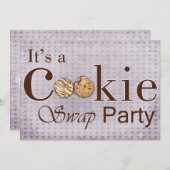 Rustige paarse uitnodiging voor Cookie-ruilfeest (Voorkant / Achterkant)