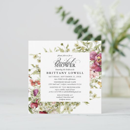 Rustige Paarse ventilator Vrijgezellenfeest Inv Kaart (Staand voorkant)