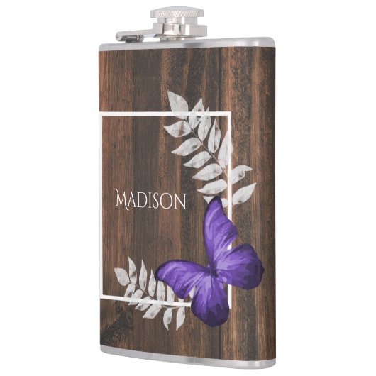 Rustige Paarse vlinderfles Heupfles (Links)