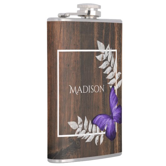 Rustige Paarse vlinderfles Heupfles (Rechts)