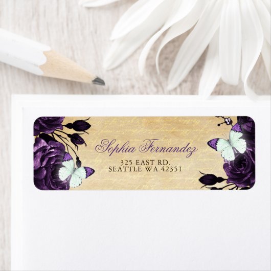 Rustige  Paarse vlindervlinder Etiket (Insitu)