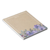 Rustige Paarse Waterverf Flowers-laptop Notitieblok (Schuin)