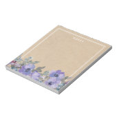 Rustige Paarse Waterverf Flowers-laptop Notitieblok (Linkerzijde)