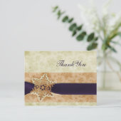 Rustige paarse winterbruiloft Dank u Briefkaart (Staand voorkant)