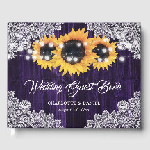 Rustige Paarse Wood Lace Sunflower Wedding