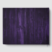 Rustige Paarse Wood Lace Sunflower Wedding Gastenboek (Achterkant)