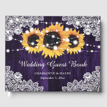 Rustige Paarse Wood Lace Sunflower Wedding