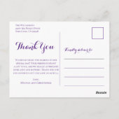 Rustige Paarse zonnebloem Weddenschap Bedankt Briefkaart (Achterkant)