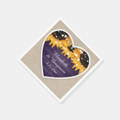 Rustige Paarse zonnebloembruiloft Servet (Hoek)