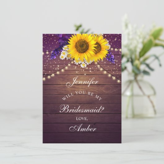 Rustige Paarse zonnebloempel landschuur Kaart (Staand voorkant)