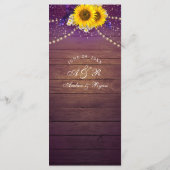 Rustige Paarse zonnebloempel landschuur Menu (Achterkant)