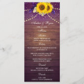 Rustige Paarse zonnebloempel landschuur Menu (Voorkant)