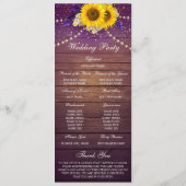 Rustige Paarse zonnebloempel landschuur Programmakaart (Achterkant)