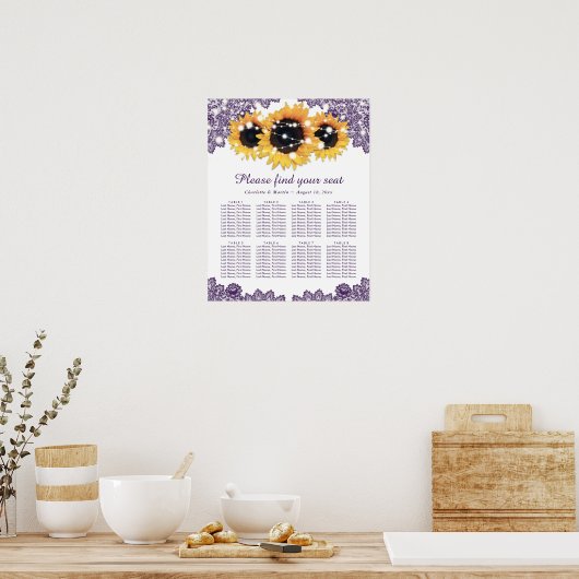 Rustige Paarse zonnebloempitje 8 Poster (Keuken)