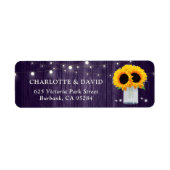 Rustige Paarse zonnebloempitlabels Etiket (Voorkant)