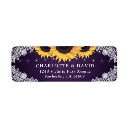 Rustige Paarse zonnebloempitlabels Etiket (Voorkant)