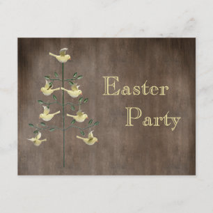 Rustige paasboom en paaspartij kaart