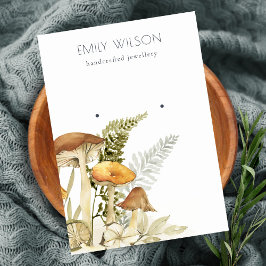 Rustige paddenstoel Fern Foliage Stud Earning Disp Visitekaartje