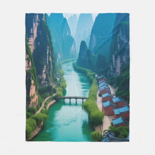 Rustige paden gooien - Emerald Waters & Mountain Fleece Deken (Voorkant)