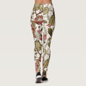 Rustige  Paisley-bloem op crèmeachtergrond Leggings (Achterkant)