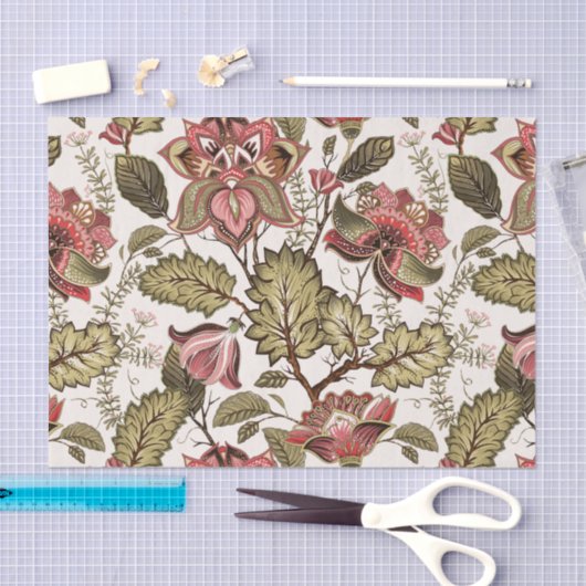 Rustige  Paisley-bloem op crèmeachtergrond Tissuepapier (Craft)