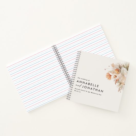 Rustige pampas floral the bruiloft of notitieboek (Binnen)