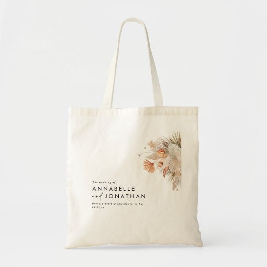 Rustige pampas floral the bruiloft of tote bag (Voorkant)