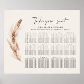 Rustige pampas gras botanische bruiloft poster (Voorkant)