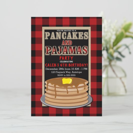 Rustige pannenkoeken en pyjama's met zwarte buffel kaart (Staand voorkant)