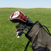 Rustige Papa Beer Rood en zwart buffel Golfheadcover (Insitu)