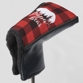 Rustige Papa Beer Rood en zwart buffel Golfheadcover