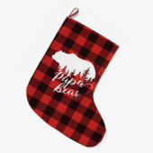 Rustige Papa Beer Rood en zwart buffel Grote Kerstsok (Voorkant (Hangend))