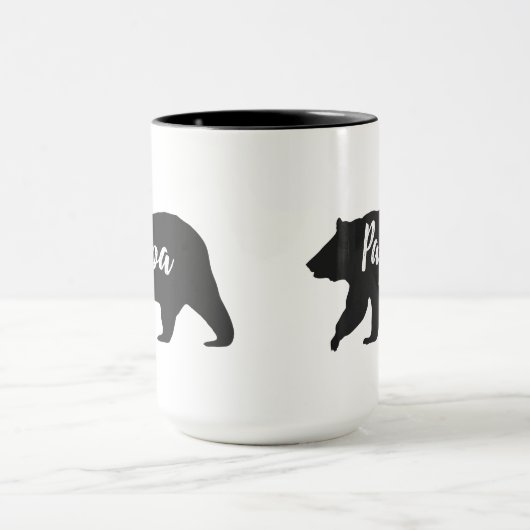 Rustige Papa Beer Simple Black en White Mok (Midden)