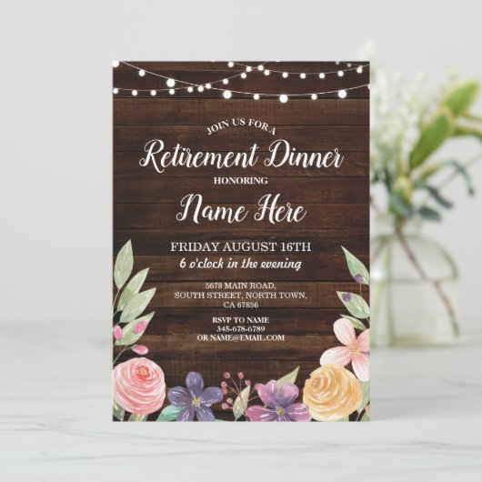 Rustige PARTIJ in ruste houtInvite Kaart (Staand voorkant)