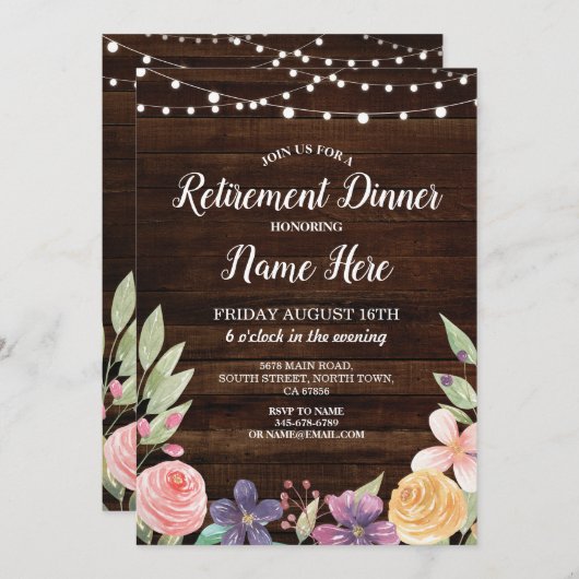 Rustige PARTIJ in ruste houtInvite Kaart (Voorkant / Achterkant)