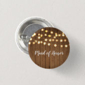 Rustige partij Licht Faux Wood Wedding Party Ronde Button 3,2 Cm (Voorkant /achterkant)