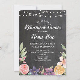 Rustige PARTIJ Retire Chalk Floral Invite Kaart