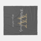 Rustige Pas getrouwd Gift Monogram Initiaal Naam A Fleece Deken (Voorkant (Horizontaal))