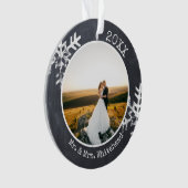 Rustige Pas getrouwd van Chalkboard Snowflake 1 ke Ornament (voorkant)