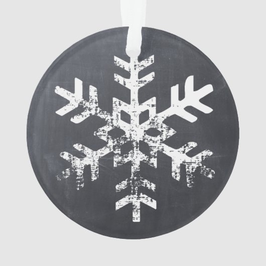 Rustige Pas getrouwd van Chalkboard Snowflake 1 ke Ornament (achterkant)
