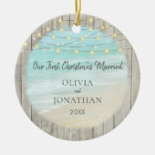 Rustige Pas getrouwd voor doorsnee kerstmis Keramisch Ornament (Voorkant)