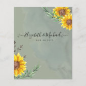 Rustige Pas getrouwd zonnebloemen Gift Flyer (Voorkant)