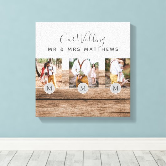 Rustige PASSEN GETROUWD van het Monogram van de Fo Canvas Afdruk (Insitu (Houten vloer))