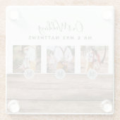 Rustige PASSEN GETROUWD van het Monogram van de Fo Glazen Onderzetter (Achterkant)