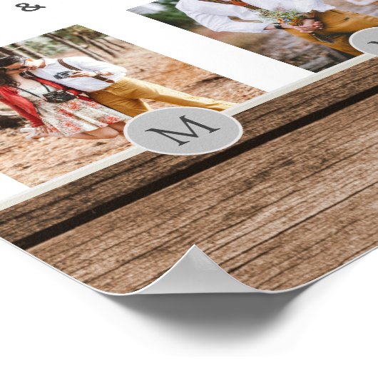 Rustige PASSEN GETROUWD van het Monogram van de Fo Poster (Hoek)